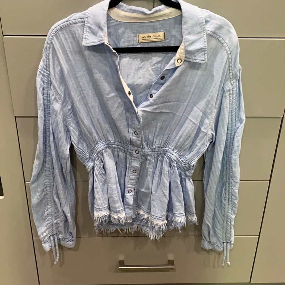 Free people Denim peasant top